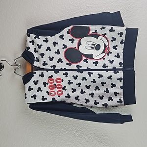 Disney | Kids Mickey Mouse Navy Gray Fleece Zip Front Hoodie 4T